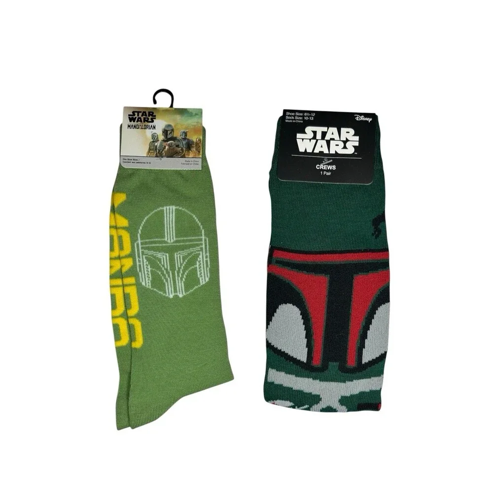 2x Star Wars Novelty Crew Socks Adult Set Size 6-12